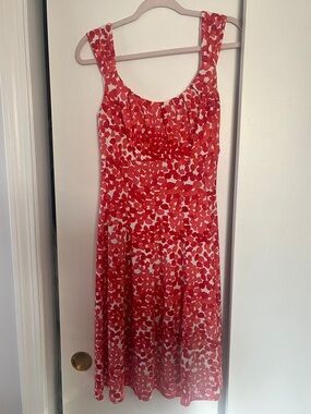 Dress Barn Coral and White Floral Sleeveless Dress